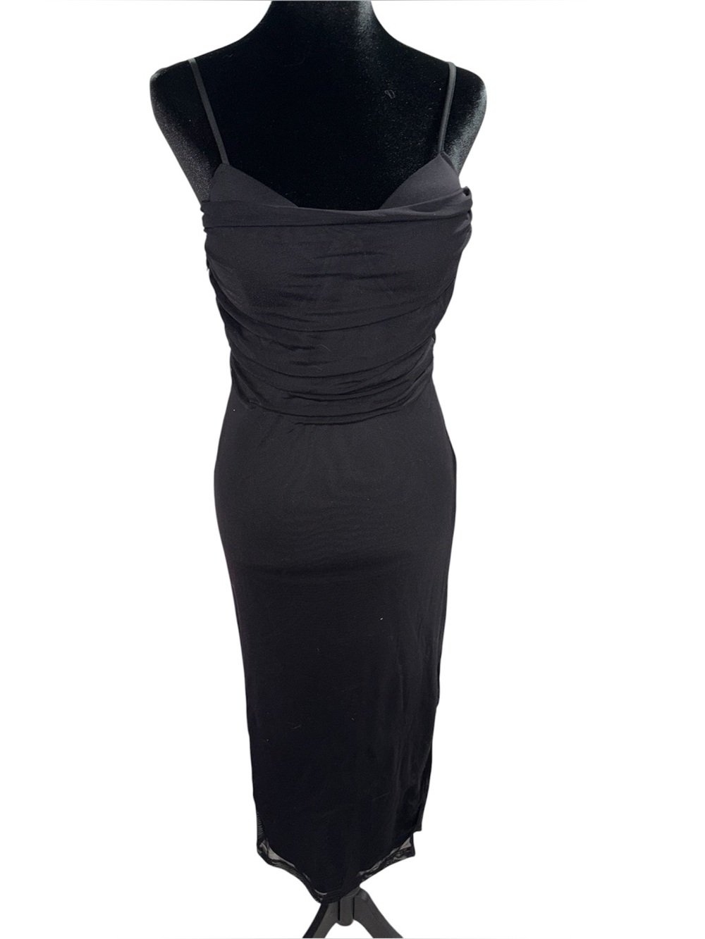 378. NWT Haute Monde Women’s Date Night Black Spaghetti Strap Maxi Dress Size M